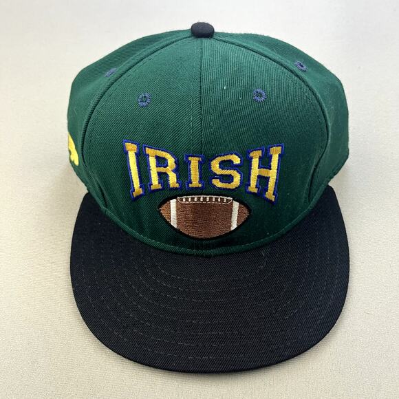 Vintage University of Notre Dame Hat Cap Snapback Green Fighting Irish Football - Picture 2 of 9